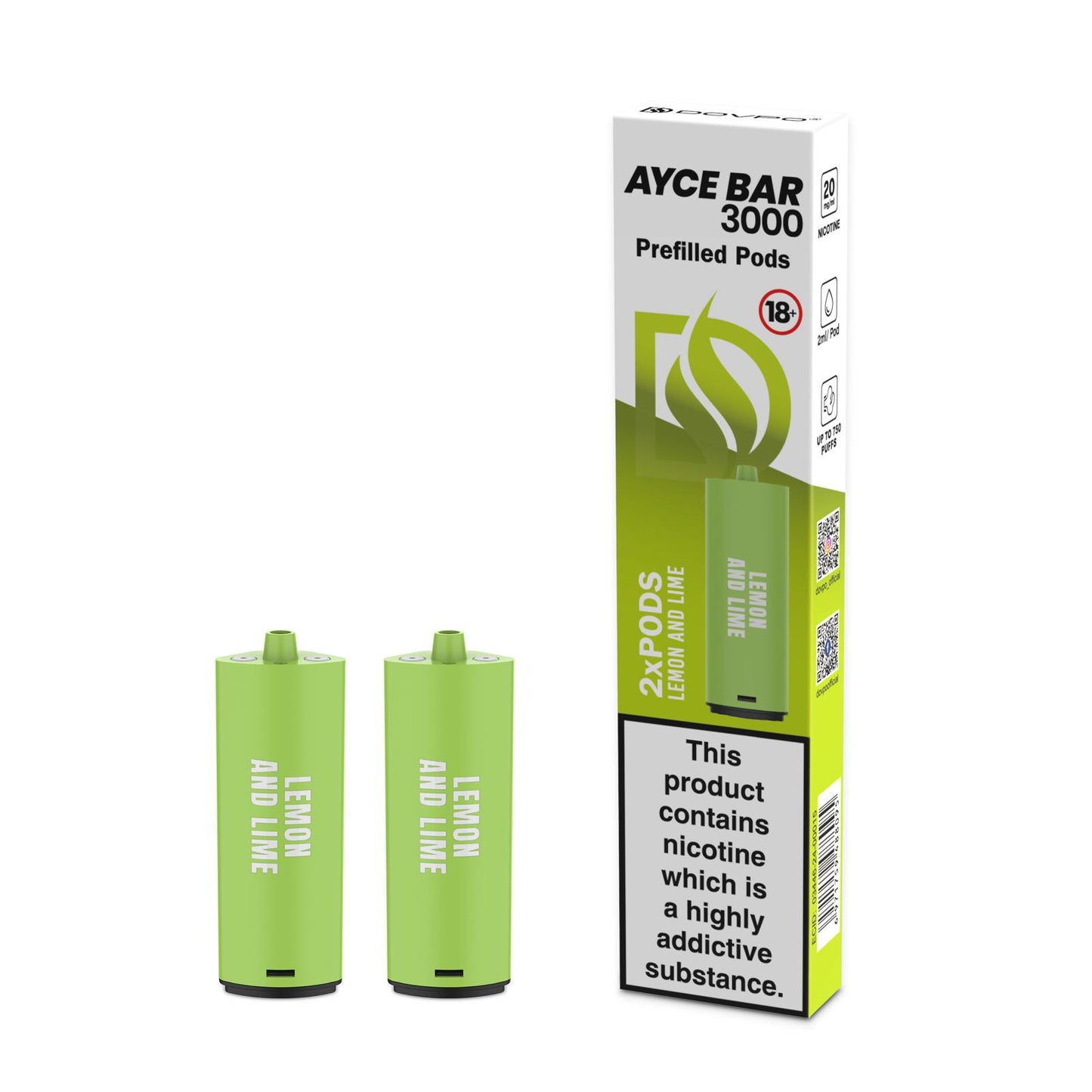 Acye Bar 3000 Pre-Filled - Lemon & Lime Pods (Pack of 2)