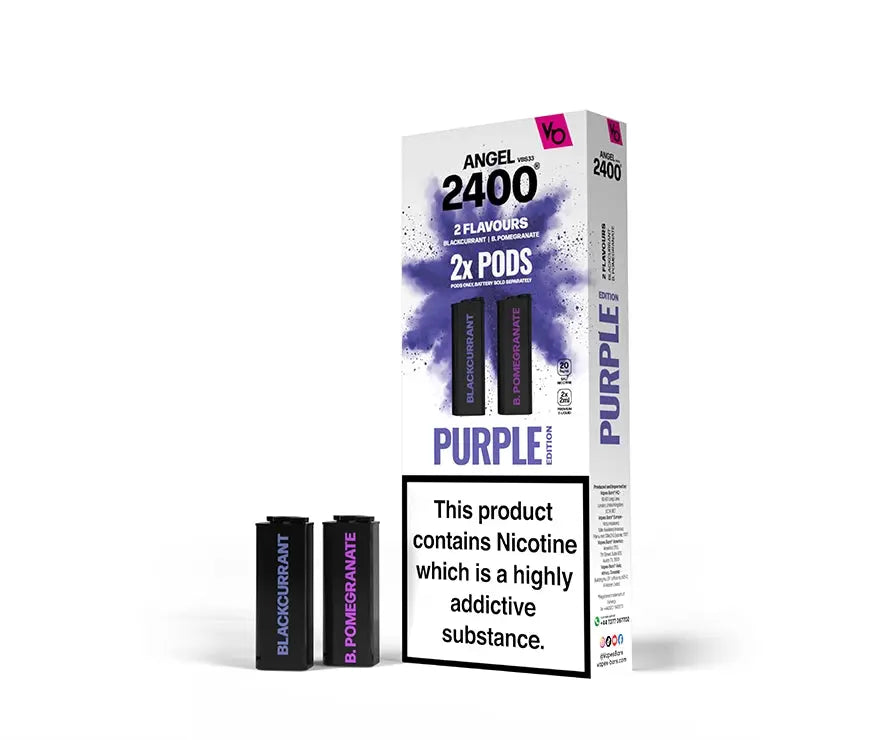 Vape Bars Angel 2400 Purple Edition Pre Filled Pods Pack of 10