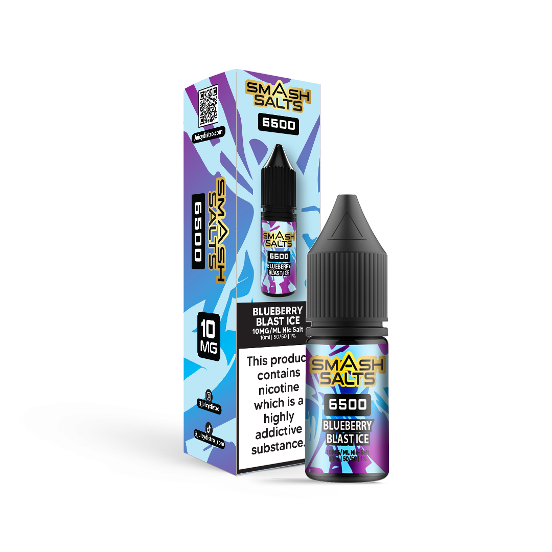 Smash Salts E-Liquid 10ml Nic Salt - Blueberry Blast Ice