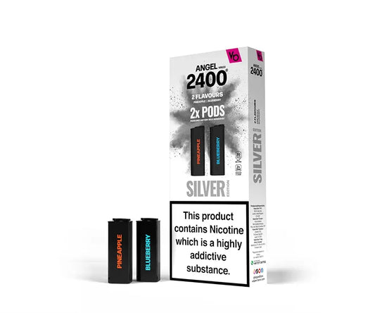 Vape Bars Angel 2400 Silver Edition Pre Filled Pods Pack of 10