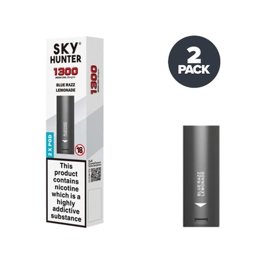 Sky Hunter 1300 Blue Razz Lemonade Pre-filled Pods Pack of 2