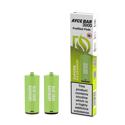 Acye Bar 3000 Pre-Filled - Sour Blue Raspberry Pods (Pack of 2)