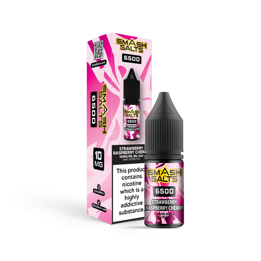 Smash Salts E-Liquid 10ml Nic Salt - Strawberry Raspberry Cherry