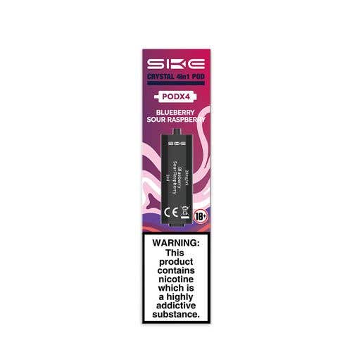 Ske Crystal 4 in 1 Blueberry Sour Raspberry Prefilled Pods - Pack of 4