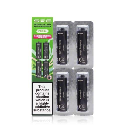 Ske Crystal 4 in 1 Green Edition Prefilled Pods - Pack of 4